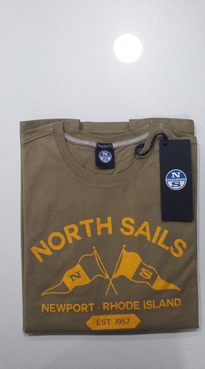 Tshirt κοντομανηκο North Sails χακι με σταμπα 4500E
