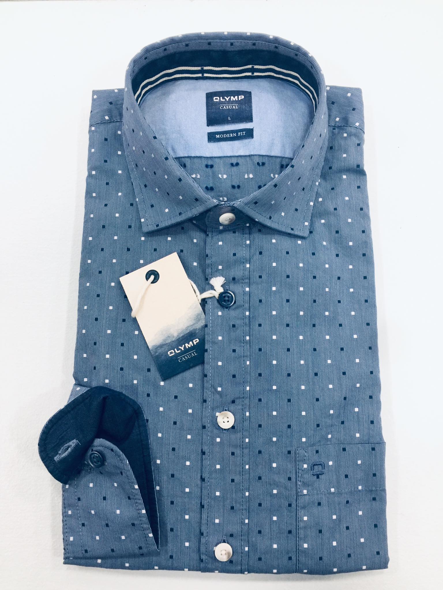 Πουκάμισο Olympβαμβακερόσιελ με μικροσχεδιο 7900E