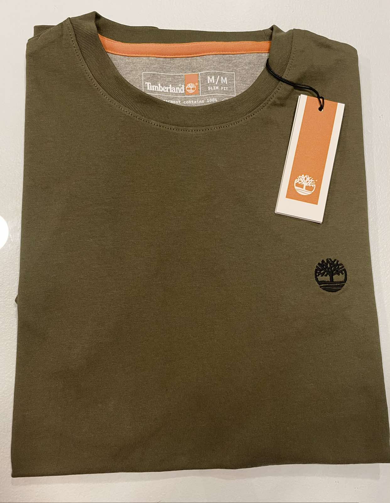 Τshirt βαμβακερό ΤIMBERLAND χακί SLIM FIT Τιμή 35E